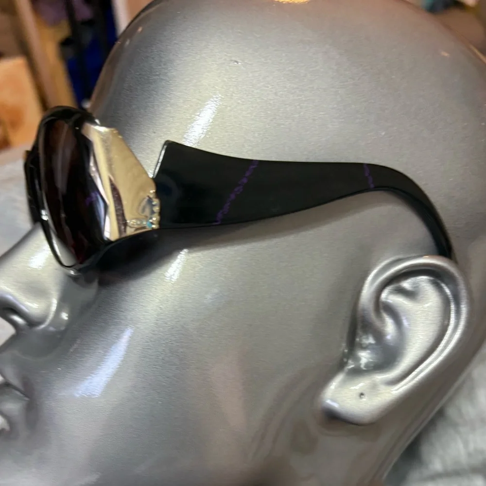 Dior Glossy Black Sunglasses Brown gold temple CD